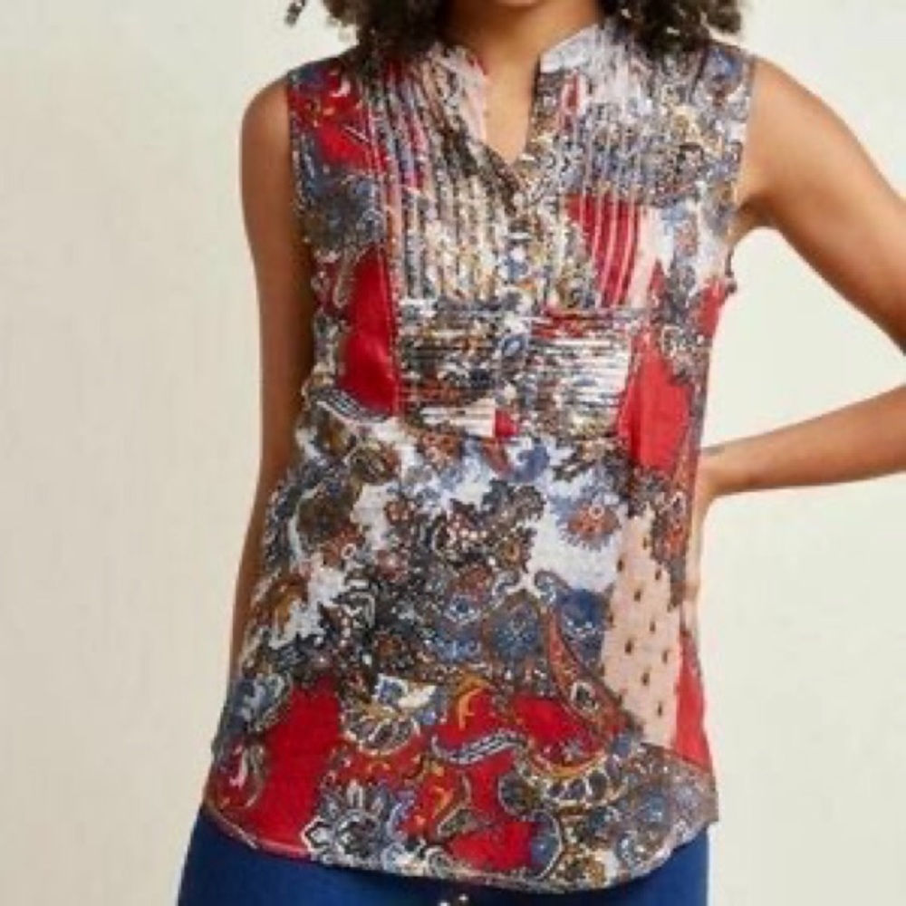 ModCloth Magazine multicolored paisley print tank top shirt